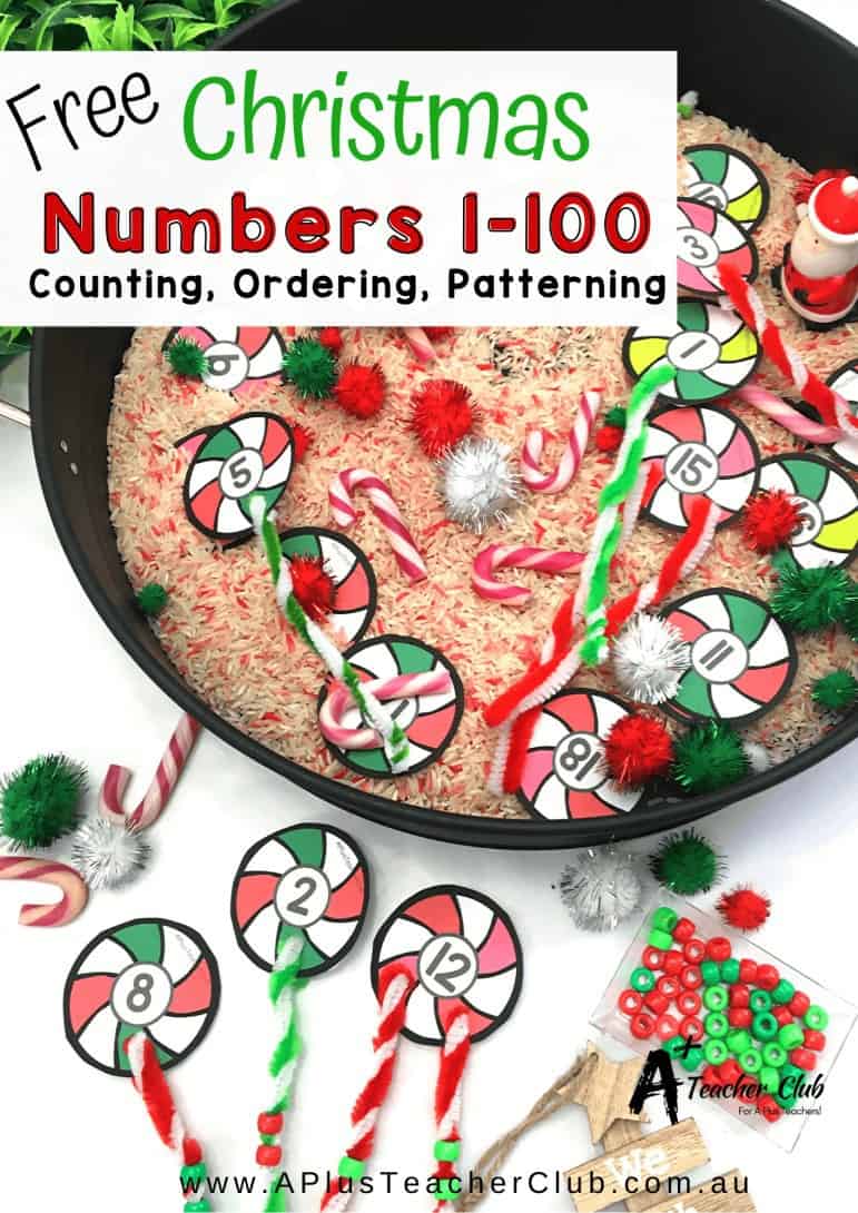 Free Christmas Printable Numbers 1100 A Plus Teaching Resources