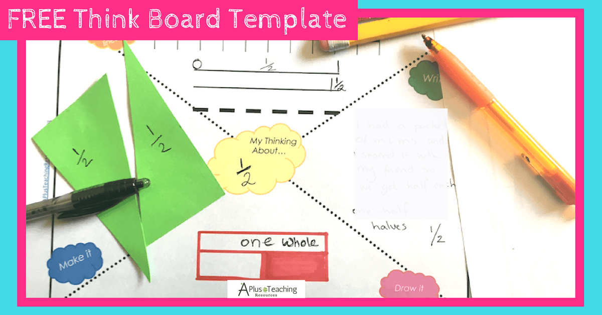 Free Maths And Fractions Think Board Template Printable