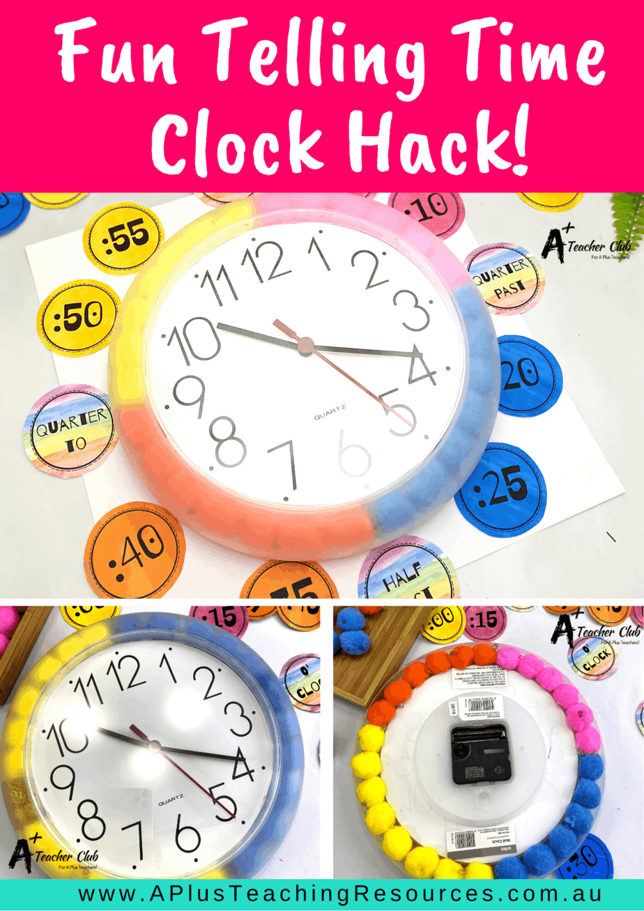 Fun DIY Classroom Clock {Kmart Hack} A Plus Teaching Resources