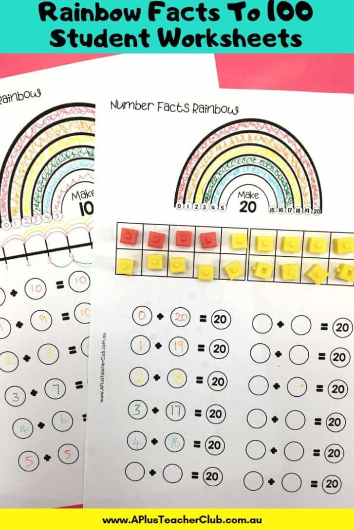 Rainbow Number Facts To 10 Worksheet