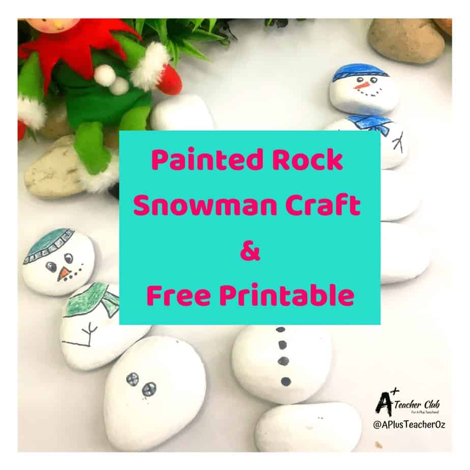 Painted Rock Snowman Craft For Teaching Math Freebie