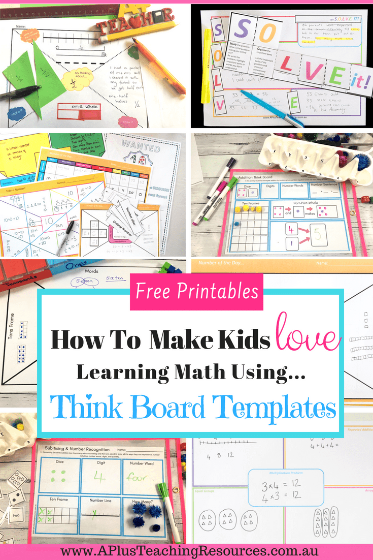 Think Board Templates Will Help Your Kids Feel Smarter at Math! FREE on ...